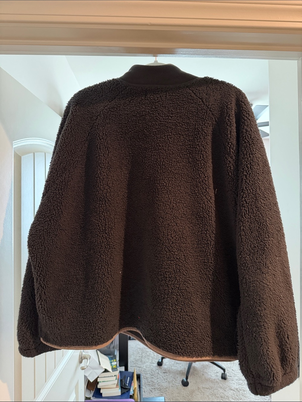 nuuds Charcoal Black Sherpa Pullover with Contrast Trim - Picture 3 of 3